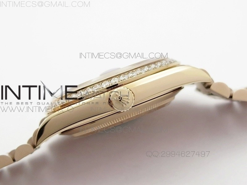 Day-Date 40 RG BP 1:1 Best 228239 Brown Diamond Sticks Dial Bezel on SS Bracelet