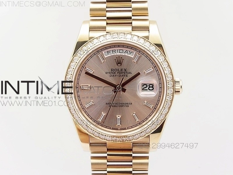 Day-Date 40 RG BP 1:1 Best 228239 RG Diamond Sticks Dial Bezel on SS Bracelet