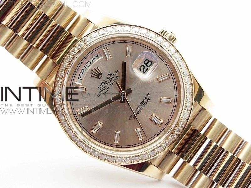 Day-Date 40 RG BP 1:1 Best 228239 RG Diamond Sticks Dial Bezel on SS Bracelet