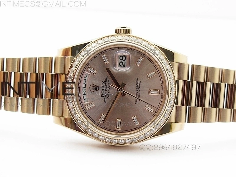 Day-Date 40 RG BP 1:1 Best 228239 RG Diamond Sticks Dial Bezel on SS Bracelet