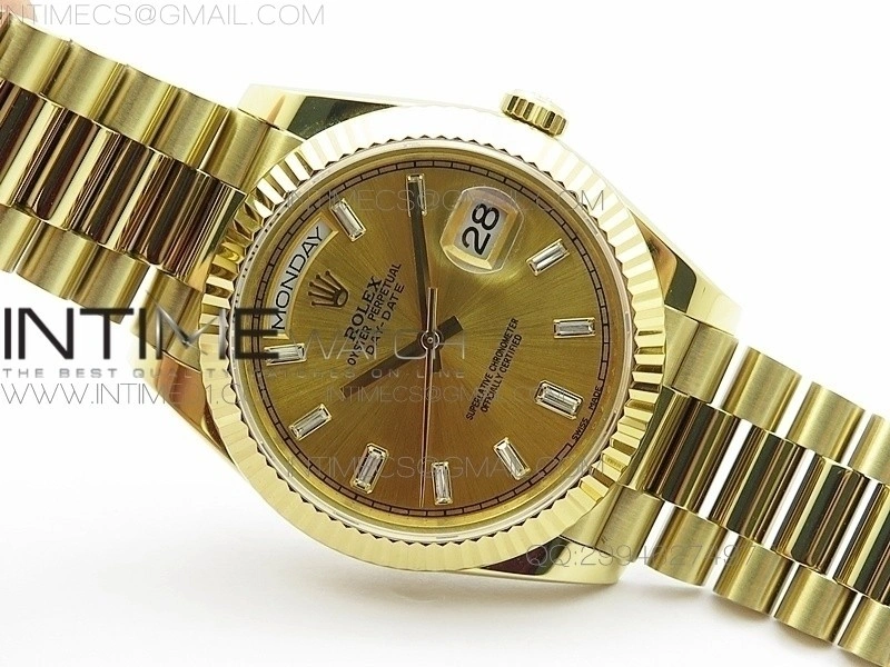 Day-Date 40 YG BP 1:1 Best 228239 Gold Diamond Sticks Dial on SS Bracelet