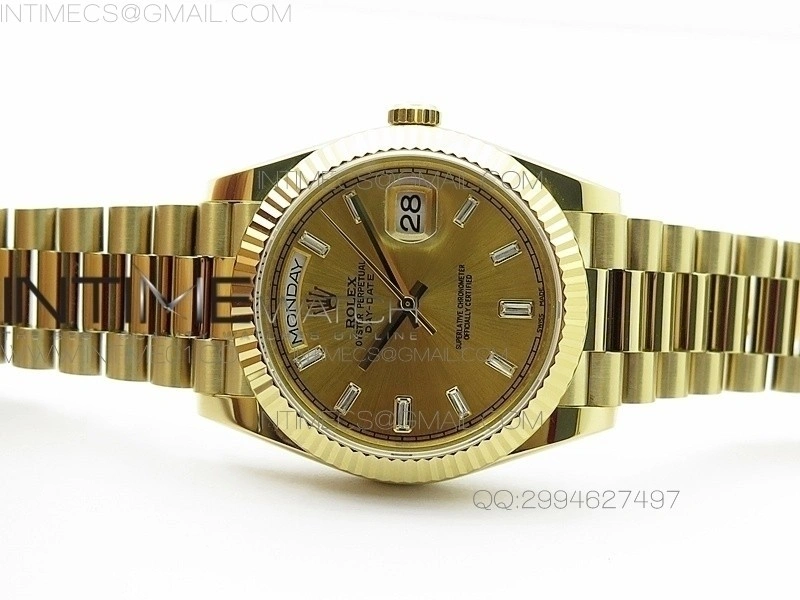 Day-Date 40 YG BP 1:1 Best 228239 Gold Diamond Sticks Dial on SS Bracelet