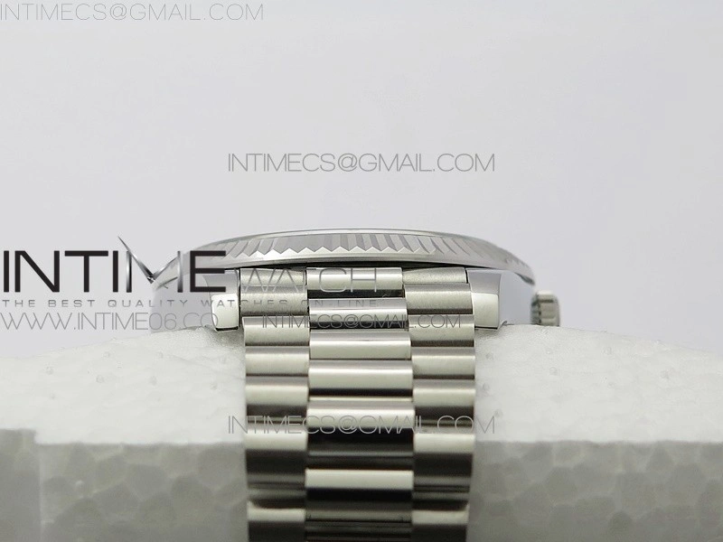 Day Date 40mm SS BP 1:1 Best Edition Gray Stick Dial on SS Bracelet A2836