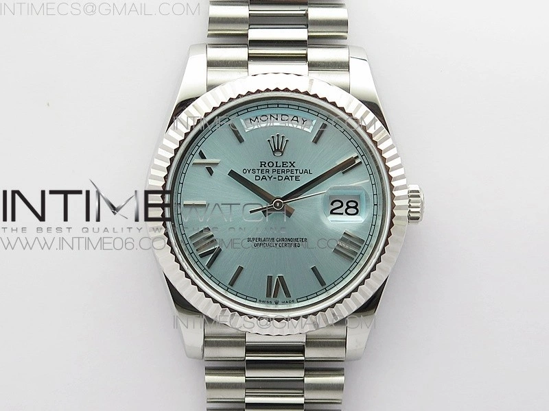 Day Date 40mm SS BP 1:1 Best Edition Silver Roman Dial on SS Bracelet A2836