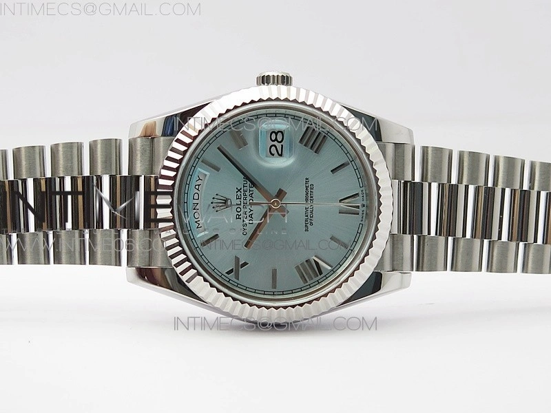 Day Date 40mm SS BP 1:1 Best Edition Silver Roman Dial on SS Bracelet A2836