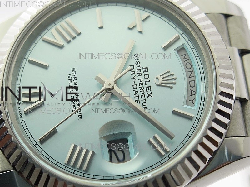 Day Date 40mm SS BP 1:1 Best Edition Silver Roman Dial on SS Bracelet A2836