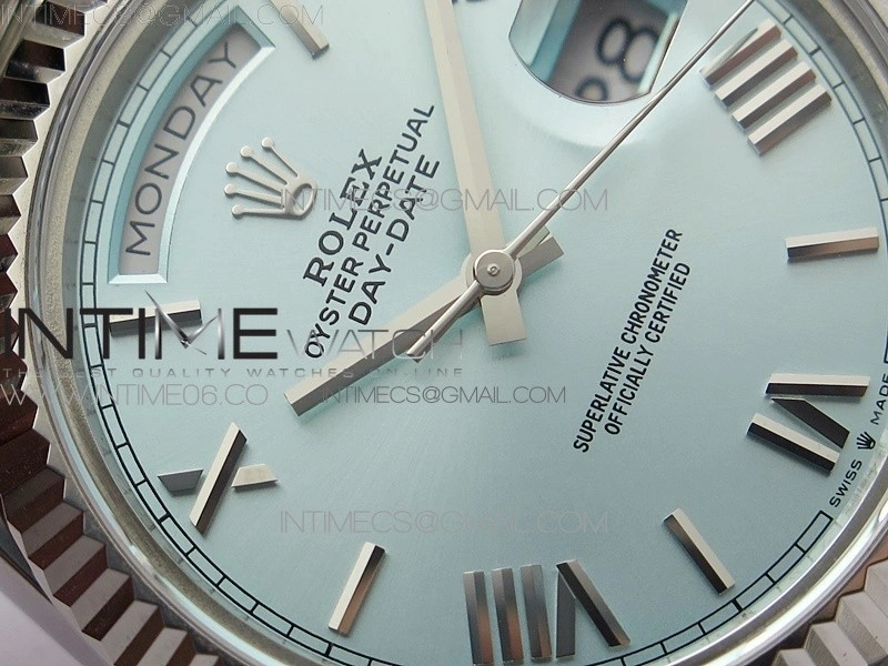 Day Date 40mm SS BP 1:1 Best Edition Silver Roman Dial on SS Bracelet A2836