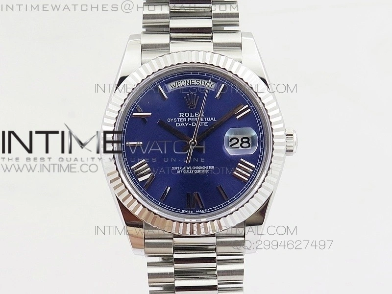 DayDate 40mm BP Best 228206SS Blue Roman Dial on SS Bracelet