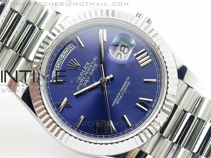DayDate 40mm BP Best 228206SS Blue Roman Dial on SS Bracelet