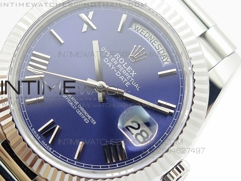 DayDate 40mm BP Best 228206SS Blue Roman Dial on SS Bracelet