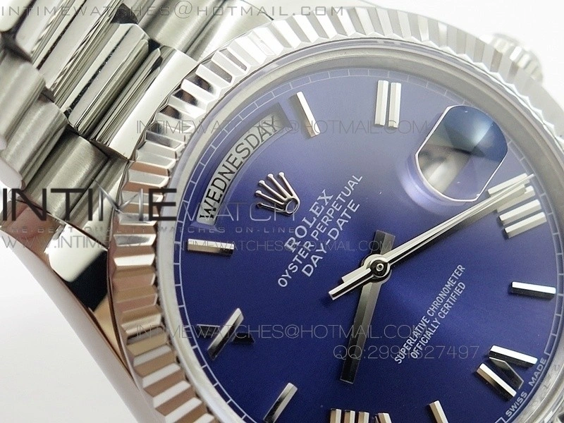 DayDate 40mm BP Best 228206SS Blue Roman Dial on SS Bracelet