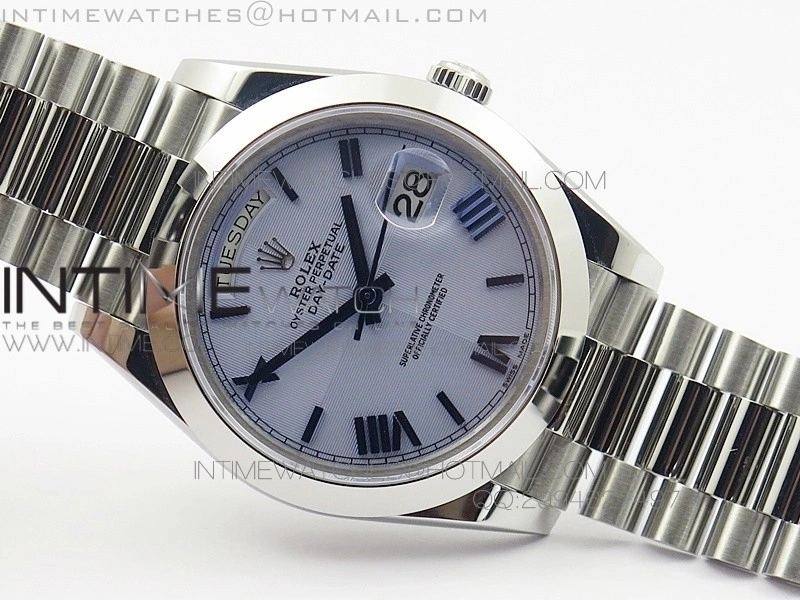 DayDate 40mm BP Best 228206SS Purple Quadrant Motif dial Roman on SS Bracelet