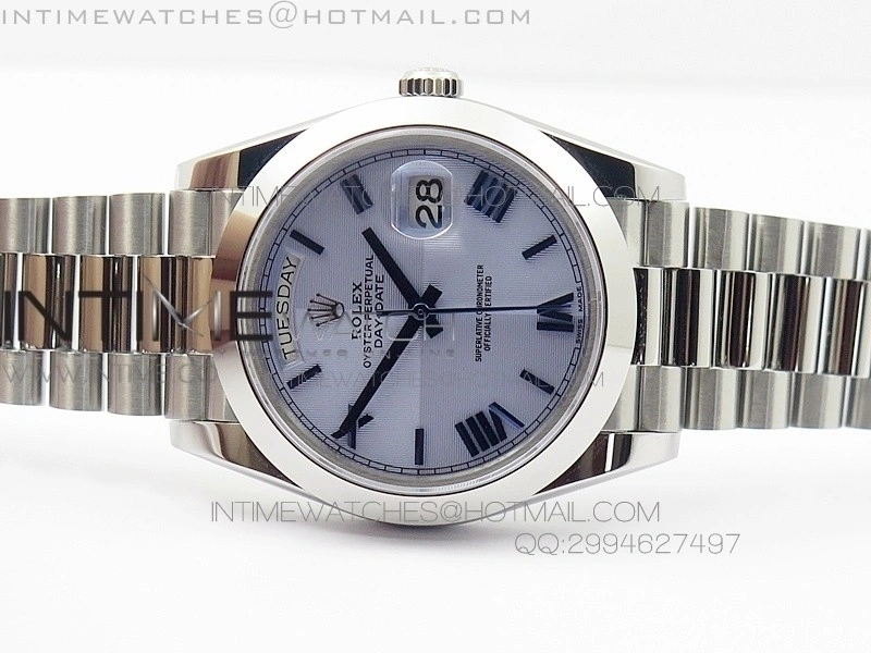 DayDate 40mm BP Best 228206SS Purple Quadrant Motif dial Roman on SS Bracelet
