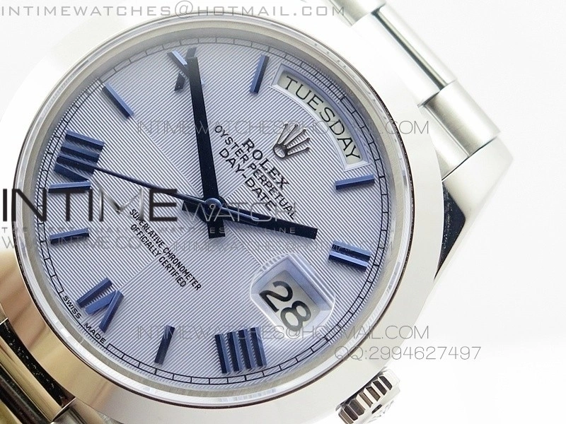 DayDate 40mm BP Best 228206SS Purple Quadrant Motif dial Roman on SS Bracelet
