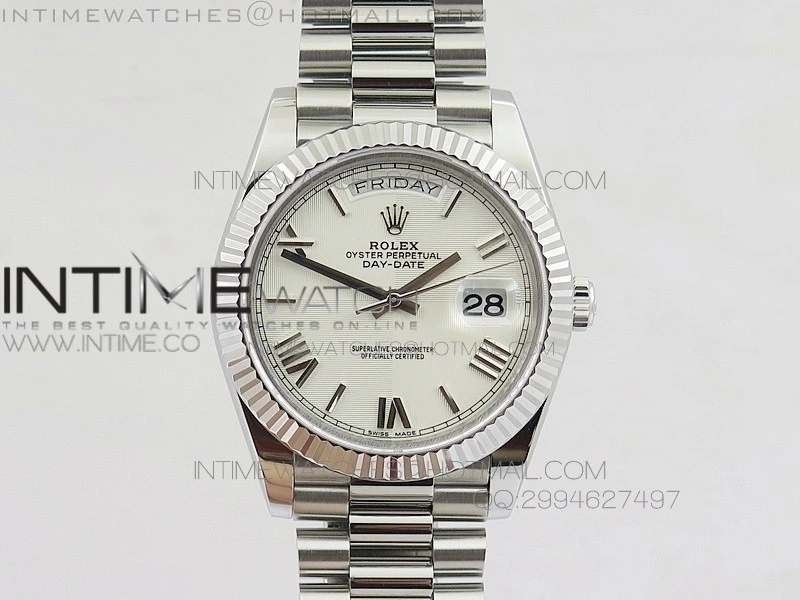 DayDate 40mm BP Best 228206SS White Quadrant Motif dial on SS Bracelet