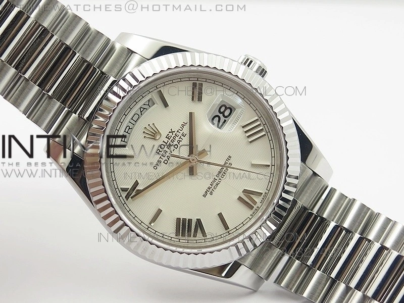 DayDate 40mm BP Best 228206SS White Quadrant Motif dial on SS Bracelet