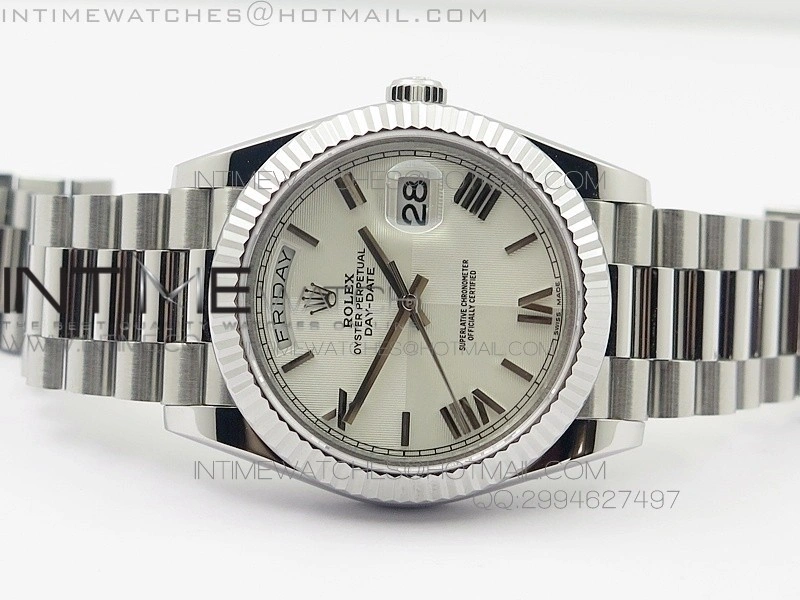 DayDate 40mm BP Best 228206SS White Quadrant Motif dial on SS Bracelet