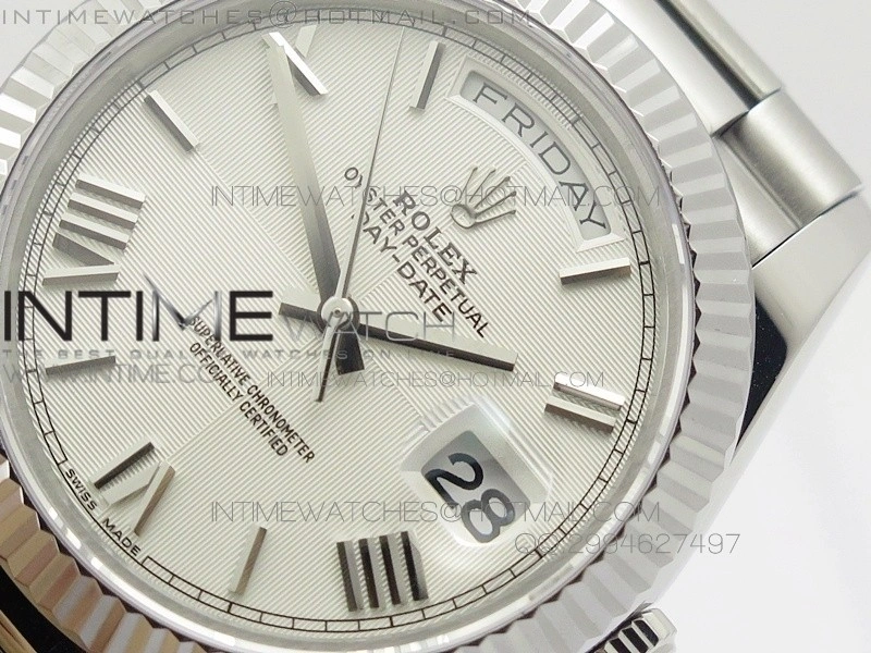DayDate 40mm BP Best 228206SS White Quadrant Motif dial on SS Bracelet