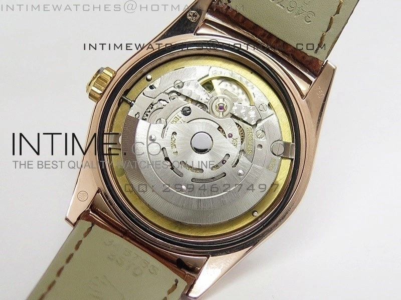 DayDate RG 36mm White Dial Diamond Bezel On Leather Strap