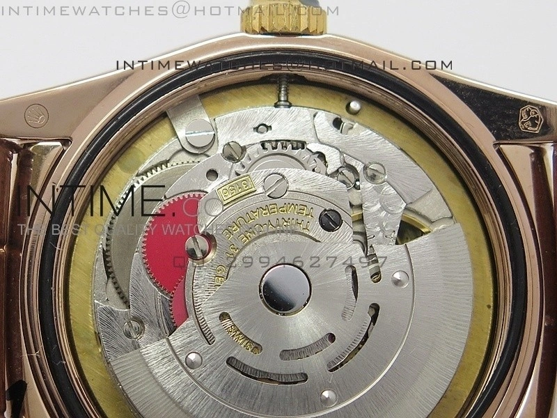 DayDate RG 36mm White Dial Diamond Bezel On Leather Strap