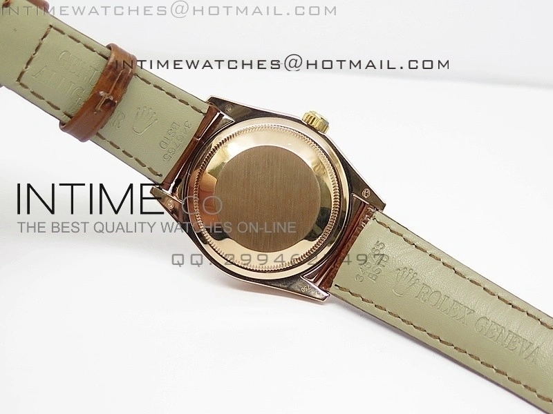 DayDate RG 36mm White MOP Dial Diamond Bezel On Leather Strap