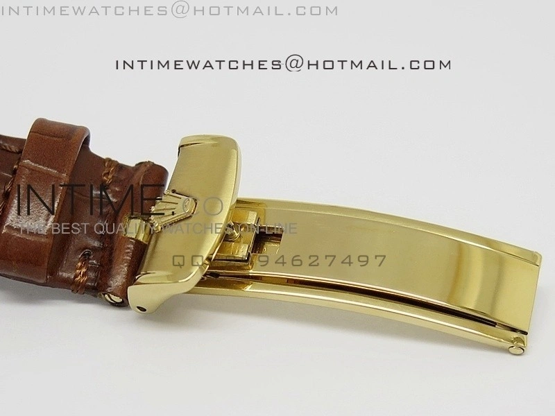 DayDate YG 36mm Gold Dial Diamond Bezel On Leather Strap