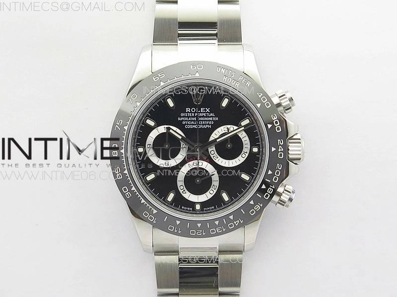 Daytona 116500LN APSF Black Dial Sticks Markers On SS BraceletSlim A7750