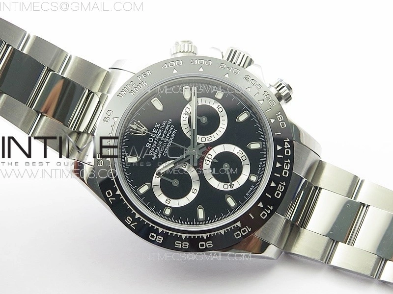 Daytona 116500LN APSF Black Dial Sticks Markers On SS BraceletSlim A7750