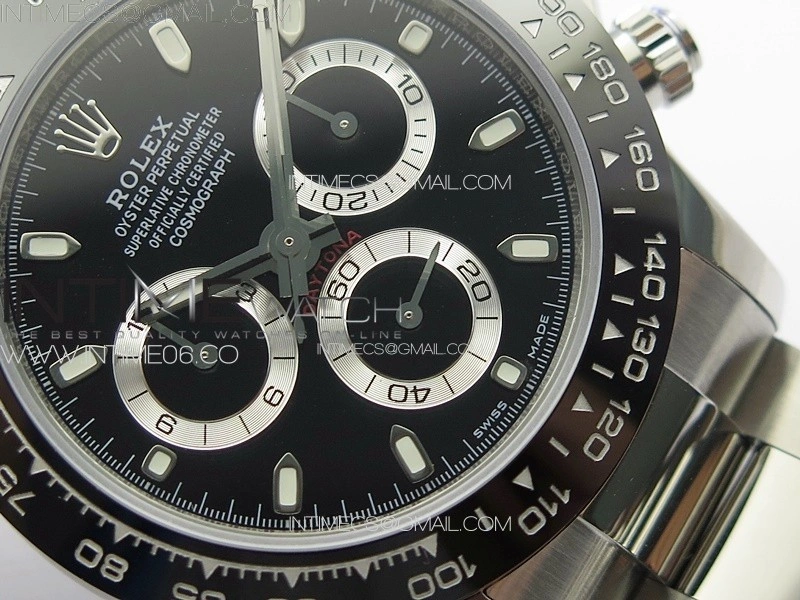 Daytona 116500LN APSF Black Dial Sticks Markers On SS BraceletSlim A7750