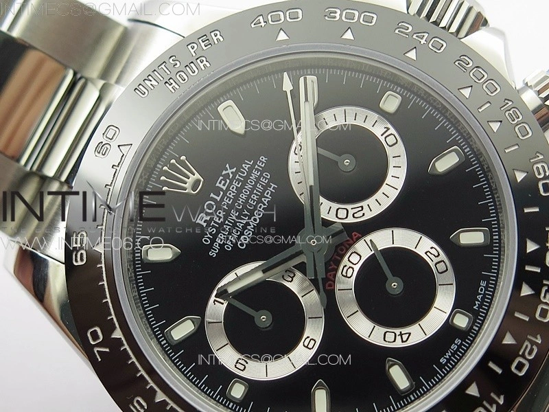 Daytona 116500LN APSF Black Dial Sticks Markers On SS BraceletSlim A7750