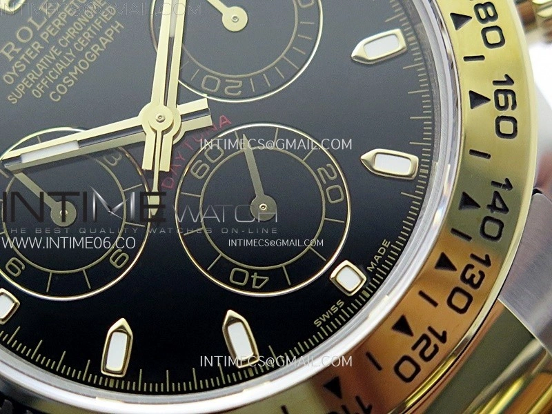 Daytona 116503 SS YG QF 1:1 Best Edition Black Dial on SS YG Bracelet SH4130 V3