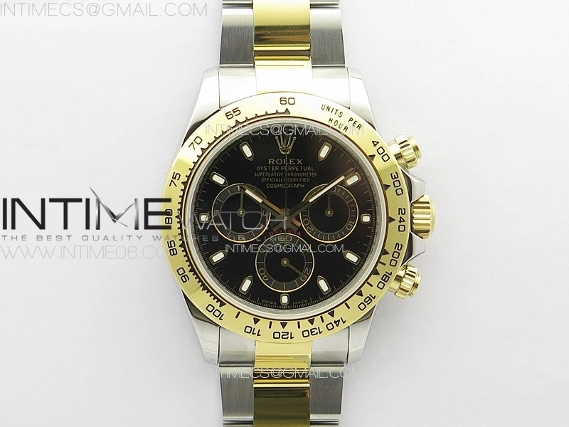 Daytona 116503 YG SS APSF Black Dial Stick Markers On YG SS Bracelet Slim A7750