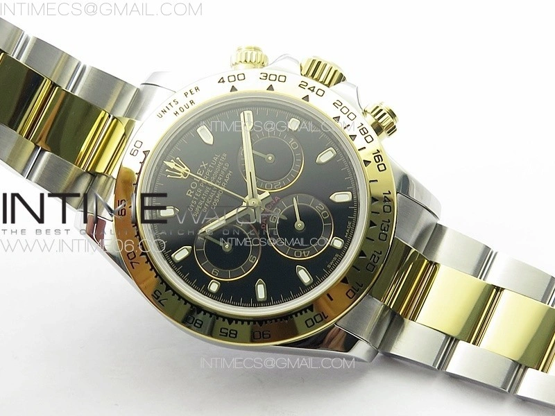 Daytona 116503 YG SS APSF Black Dial Stick Markers On YG SS Bracelet Slim A7750
