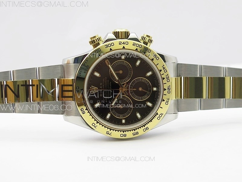 Daytona 116503 YG SS APSF Black Dial Stick Markers On YG SS Bracelet Slim A7750