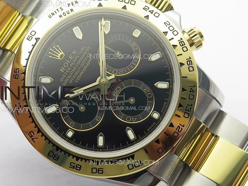 Daytona 116503 YG SS APSF Black Dial Stick Markers On YG SS Bracelet Slim A7750