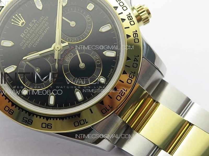 Daytona 116503 YG SS APSF Black Dial Stick Markers On YG SS Bracelet Slim A7750