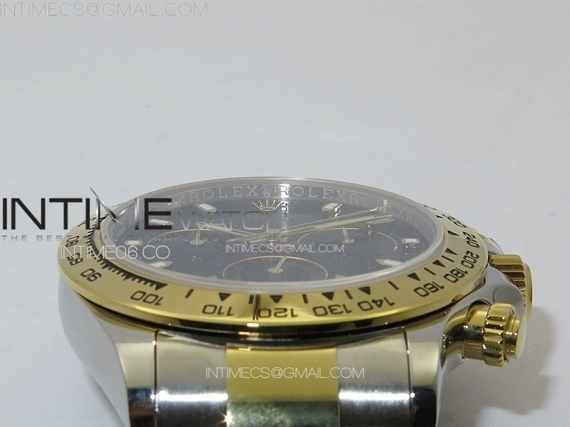 Daytona 116503 YG SS APSF Black Dial Stick Markers On YG SS Bracelet Slim A7750