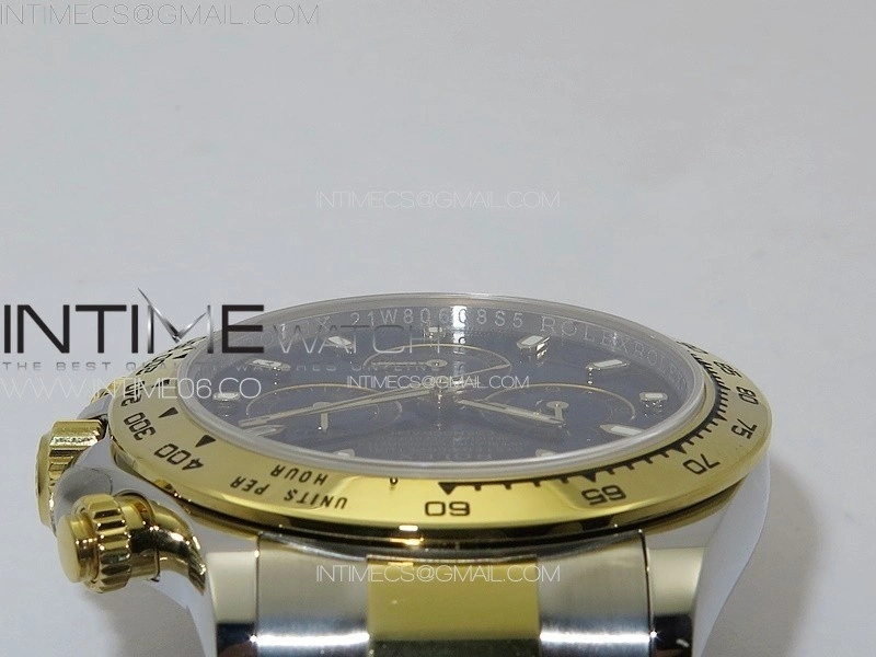 Daytona 116503 YG SS APSF Black Dial Stick Markers On YG SS Bracelet Slim A7750