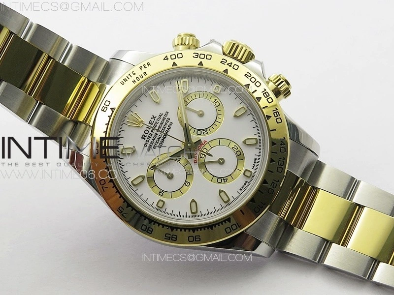 Daytona 116503 YG SS APSF White Dial Stick Markers On YG SS Bracelet Slim A7750