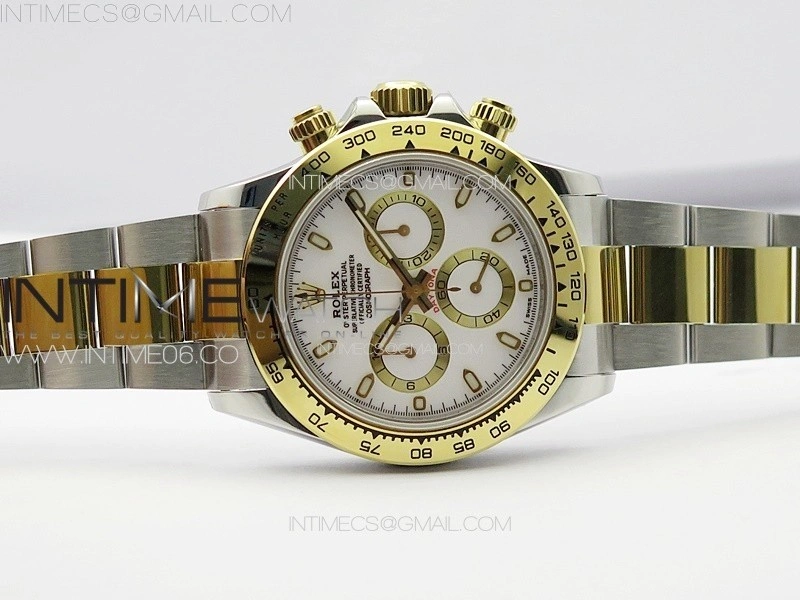 Daytona 116503 YG SS APSF White Dial Stick Markers On YG SS Bracelet Slim A7750