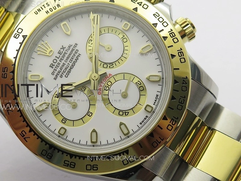 Daytona 116503 YG SS APSF White Dial Stick Markers On YG SS Bracelet Slim A7750