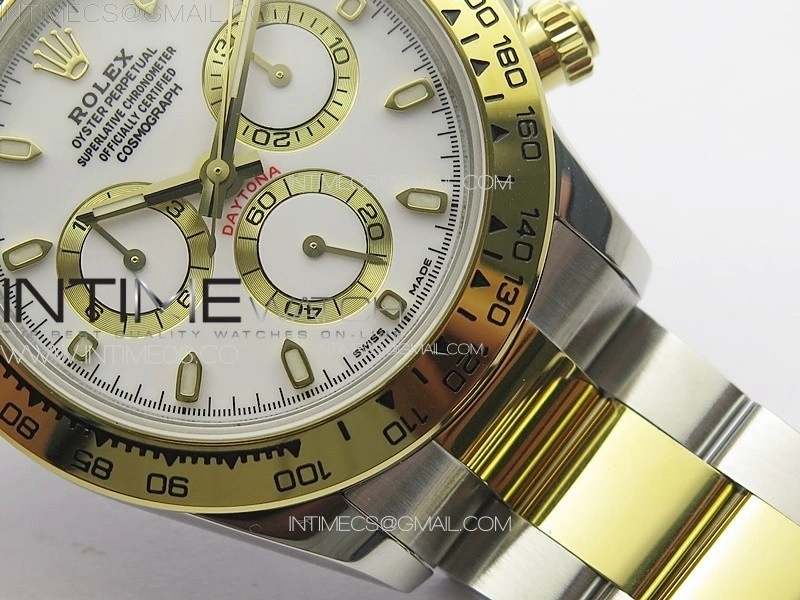 Daytona 116503 YG SS APSF White Dial Stick Markers On YG SS Bracelet Slim A7750