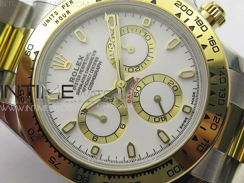 Daytona 116503 YG SS APSF White Dial Stick Markers On YG SS Bracelet Slim A7750
