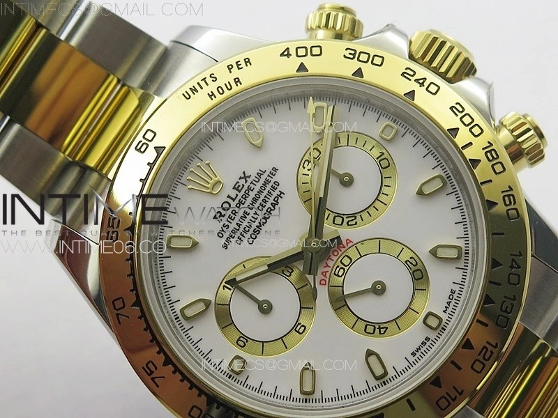 Daytona 116503 YG SS APSF White Dial Stick Markers On YG SS Bracelet Slim A7750