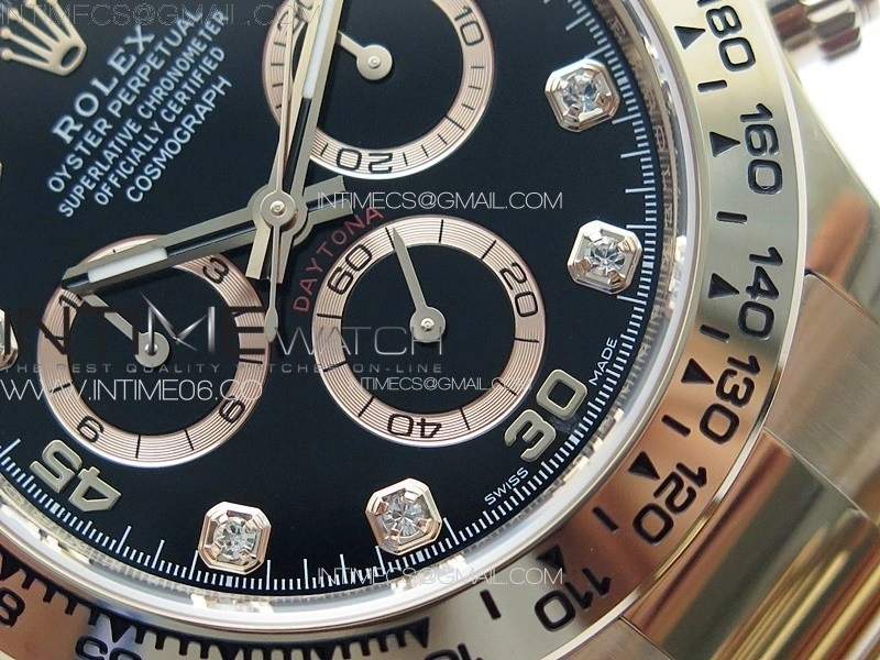Daytona 116505 BTF 1:1 Best Edition Black Diamonds Dial on RG Bracelet SA4130