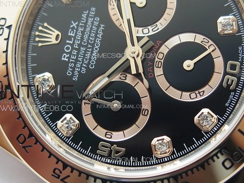 Daytona 116505 BTF 1:1 Best Edition Black Diamonds Dial on RG Bracelet SA4130