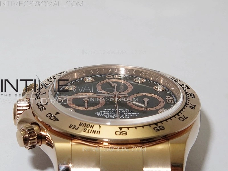 Daytona 116505 BTF 1:1 Best Edition Black Diamonds Dial on RG Bracelet SA4130