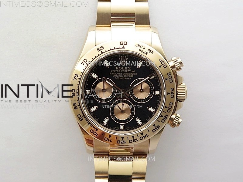 Daytona 116505 QF 1:1 Best Edition Black Dial RG Subdial on RG Bracelet SH4130 V3