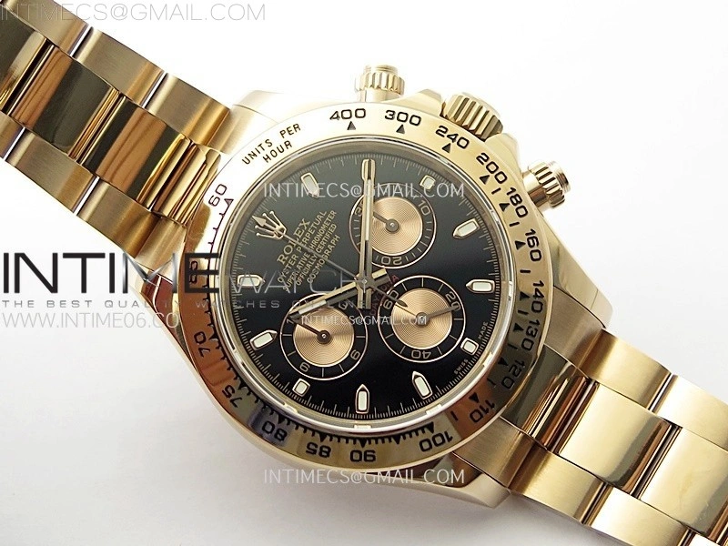 Daytona 116505 QF 1:1 Best Edition Black Dial RG Subdial on RG Bracelet SH4130 V3