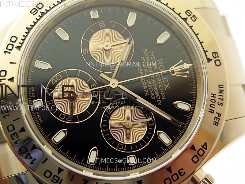 Daytona 116505 QF 1:1 Best Edition Black Dial RG Subdial on RG Bracelet SH4130 V3